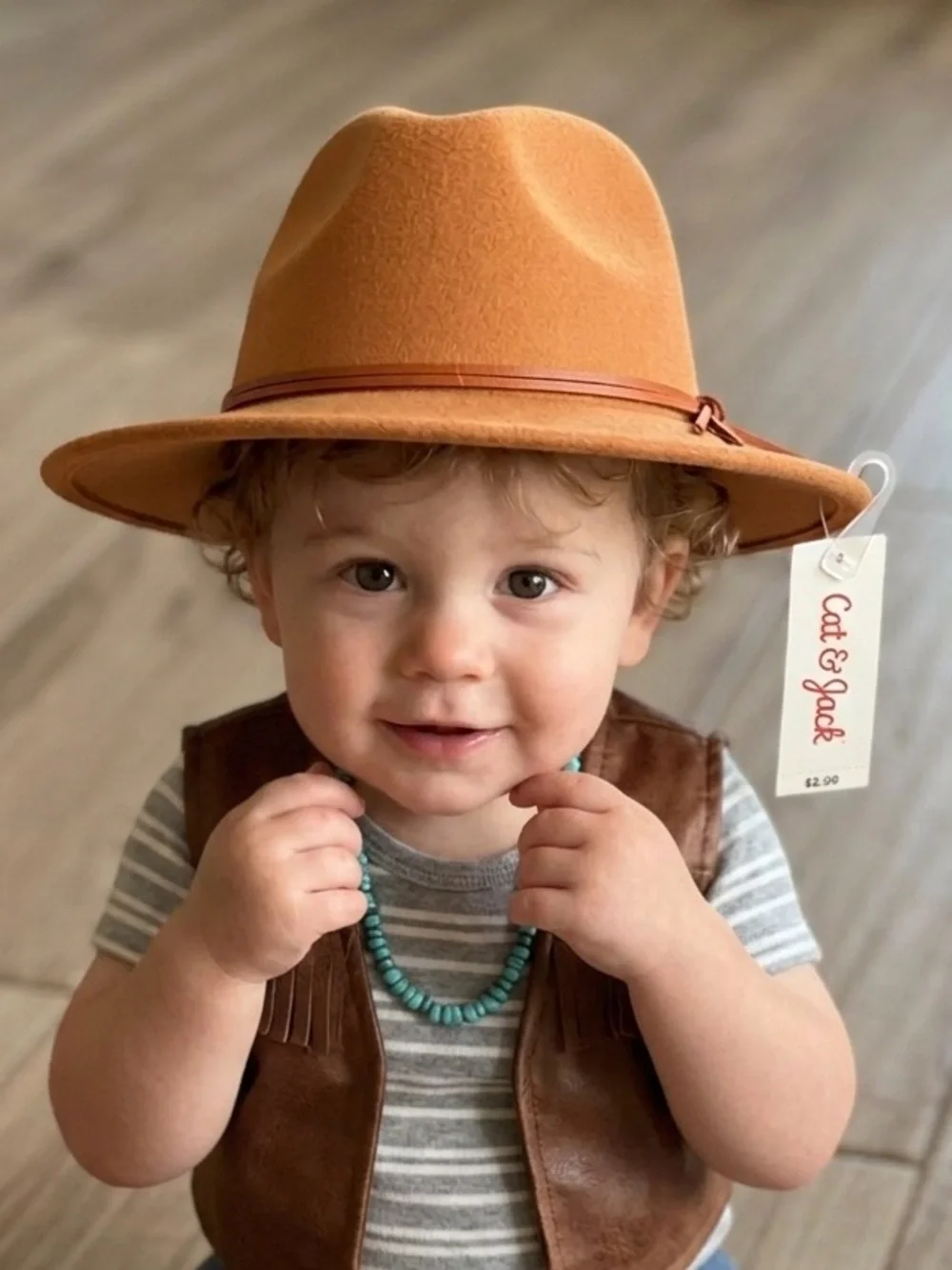 Cat & Jack Toddler Burnt Orange Felt Fedora Hat